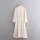 Long Women Casual Dress Creamy-white Dress with Buttons